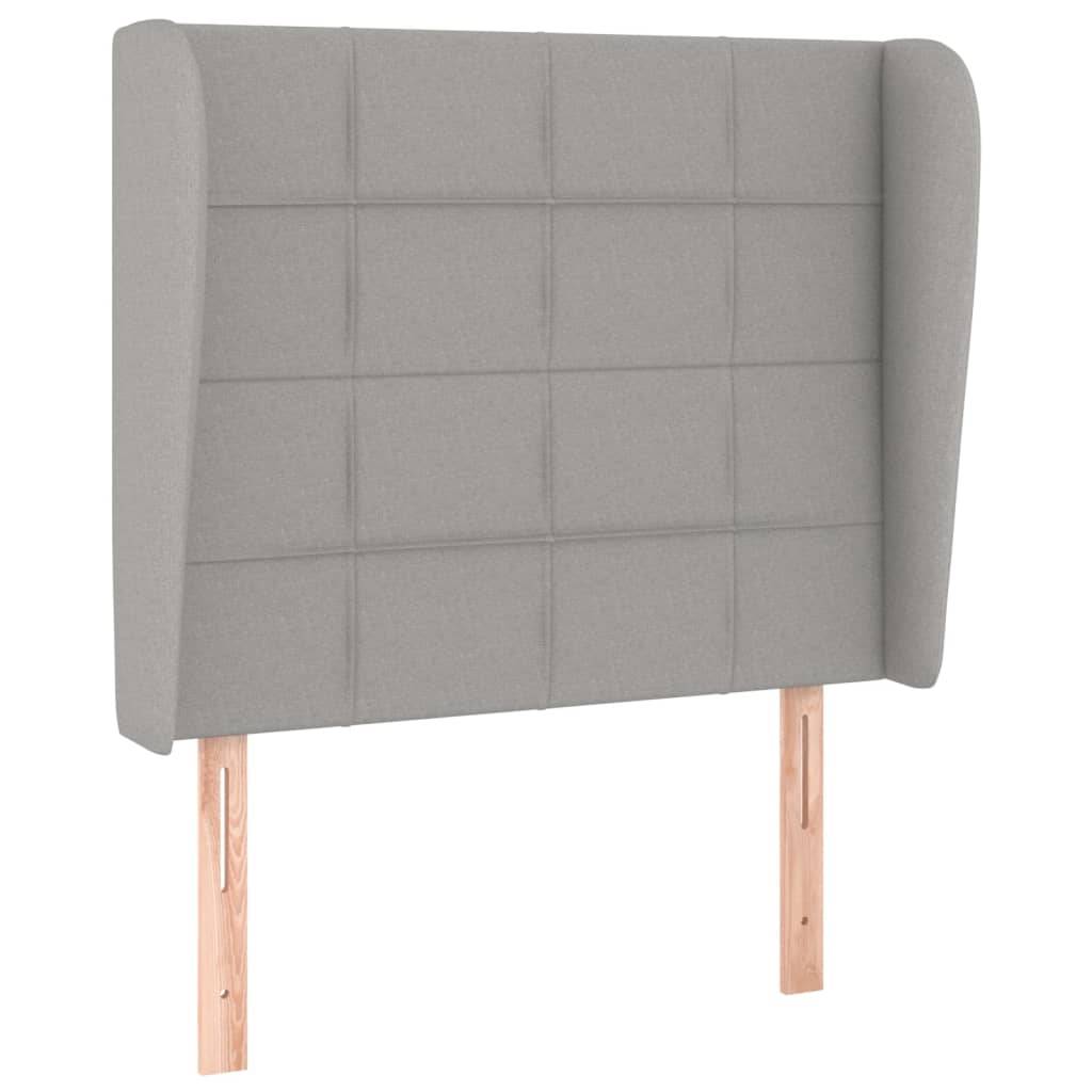 vidaXL Kopfteil mit Ohren Hellgrau 103x23x118/128 cm Stoff