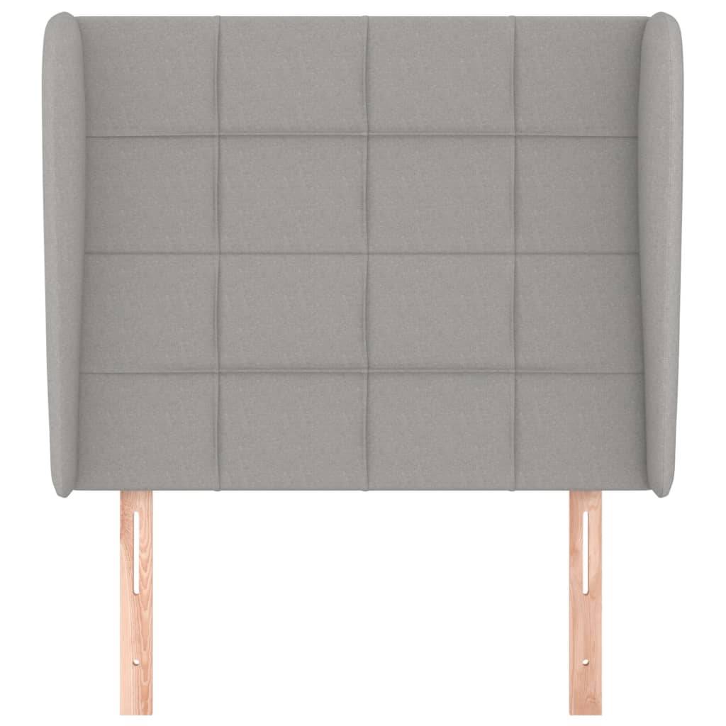 vidaXL Kopfteil mit Ohren Hellgrau 103x23x118/128 cm Stoff