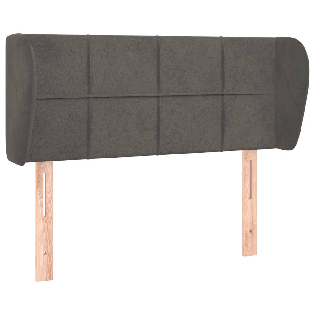 vidaXL Kopfteil mit Ohren Dunkelgrau 93x23x78/88 cm Samt