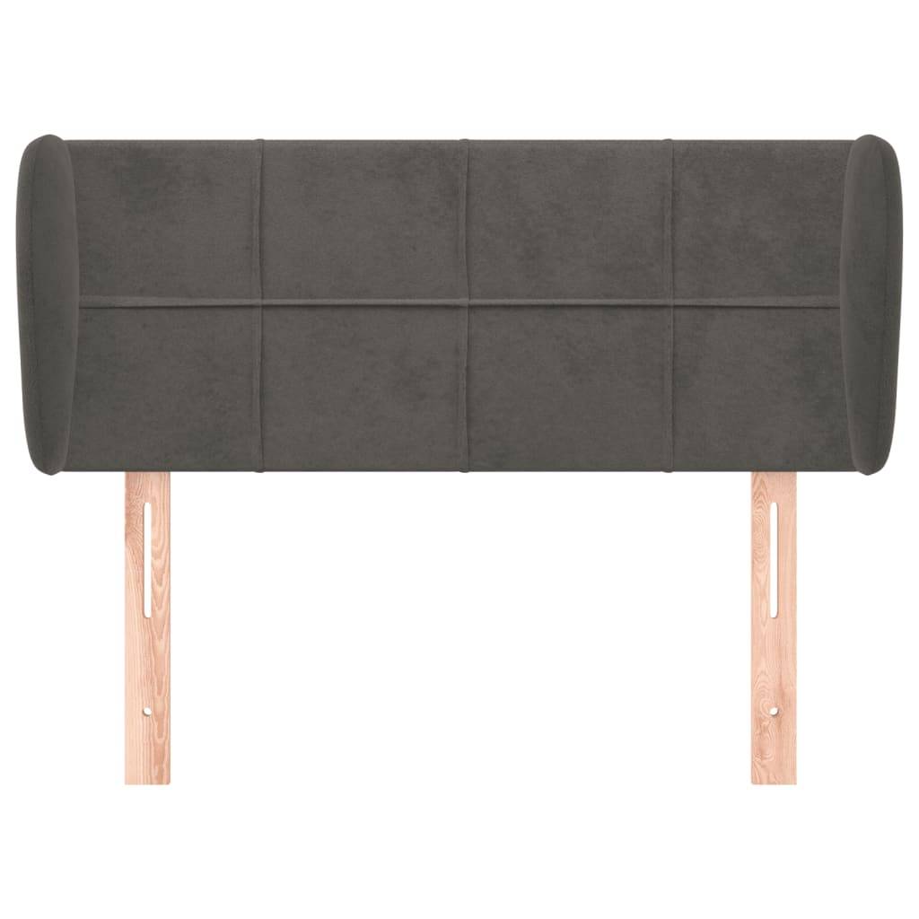 vidaXL Kopfteil mit Ohren Dunkelgrau 93x23x78/88 cm Samt
