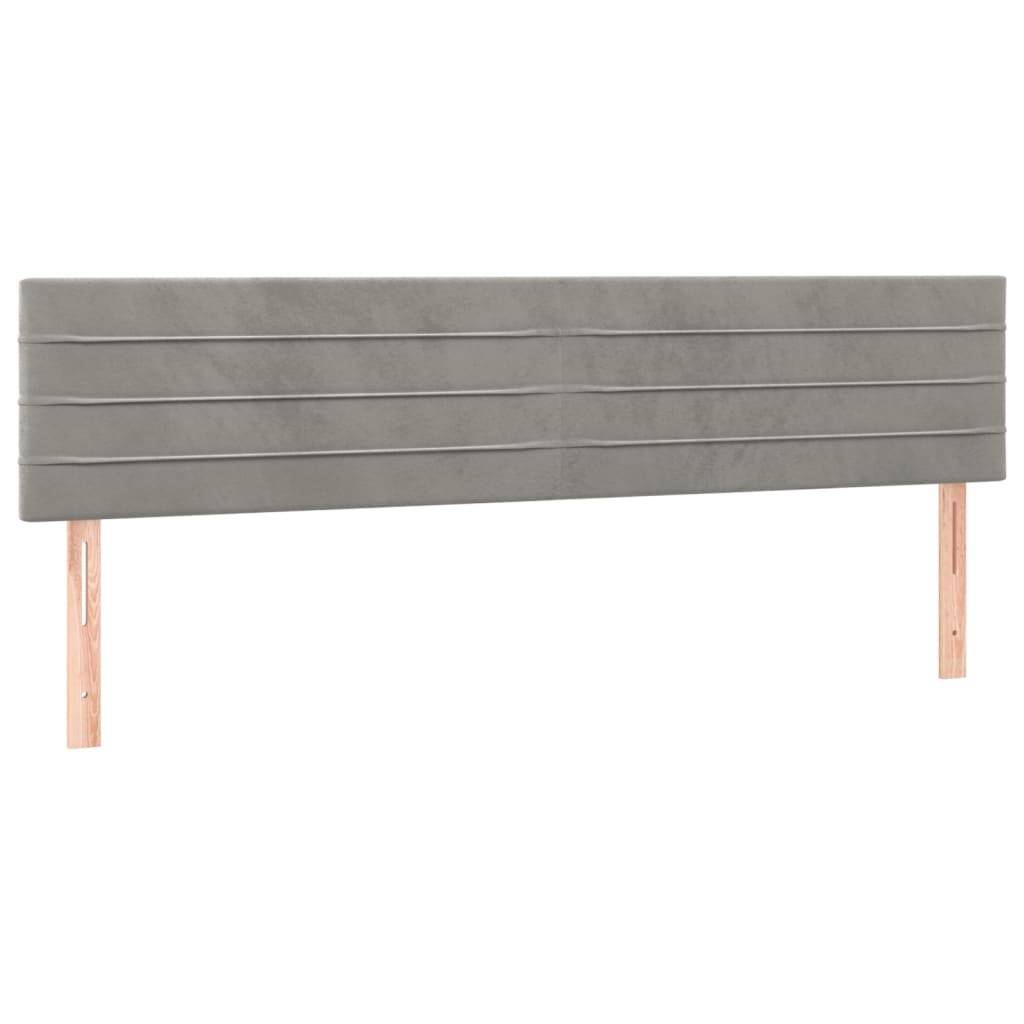 vidaXL LED Kopfteil Hellgrau 180x5x78/88 cm Samt