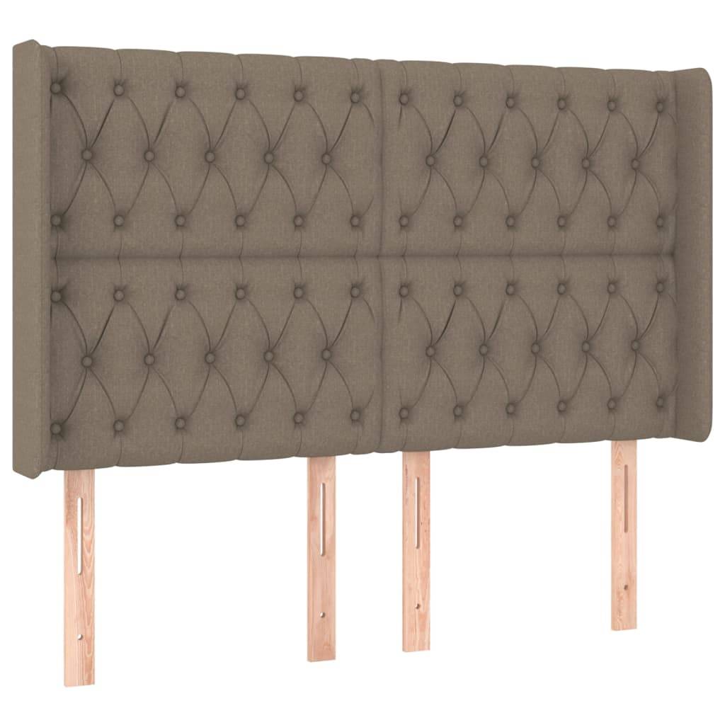 vidaXL LED Kopfteil Taupe 147x16x118/128 cm Stoff