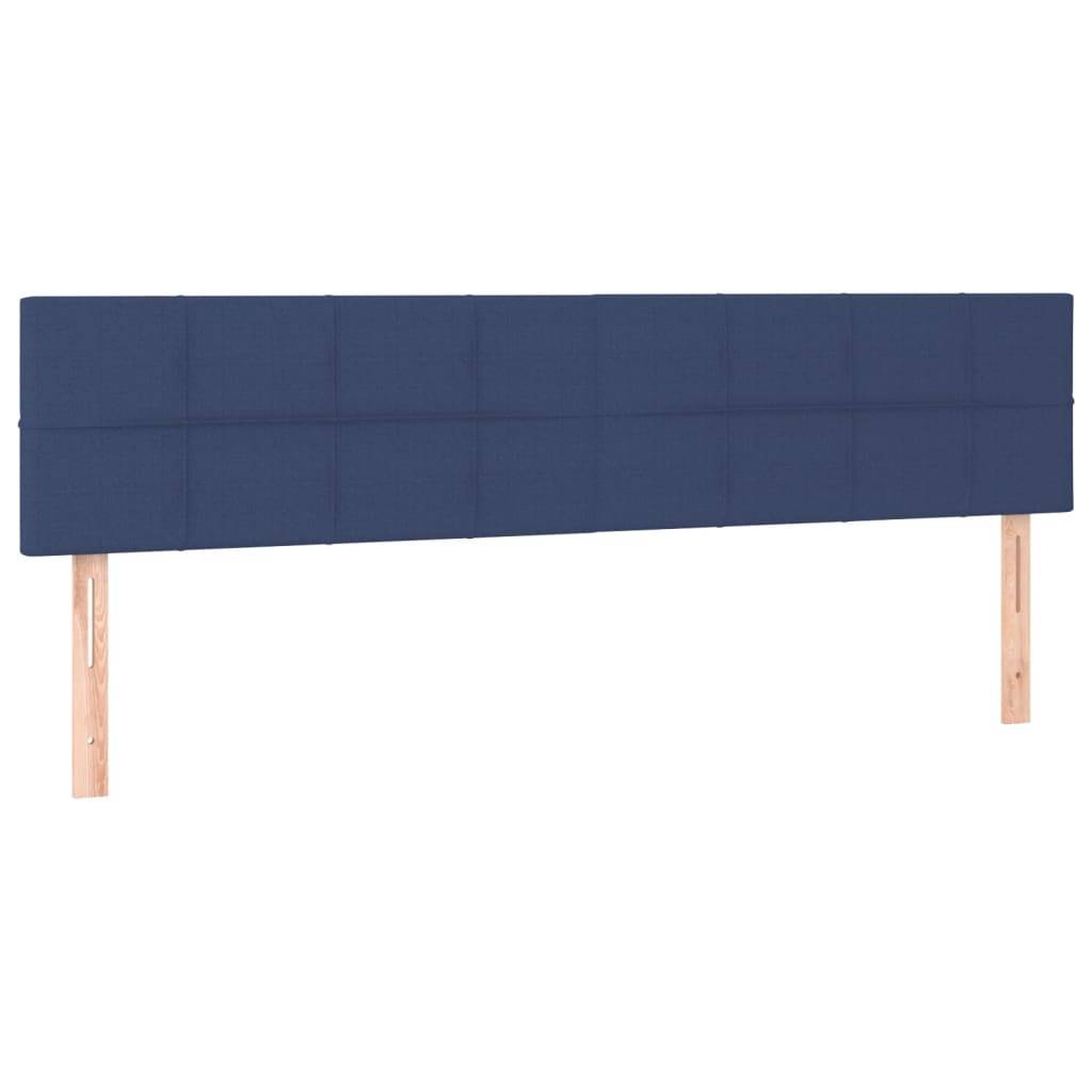 vidaXL LED Kopfteil Blau 160x5x78/88 cm Stoff