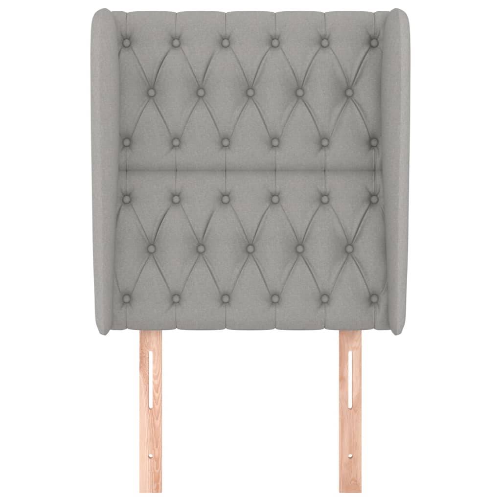 vidaXL Kopfteil mit Ohren Hellgrau 83x23x118/128 cm Stoff