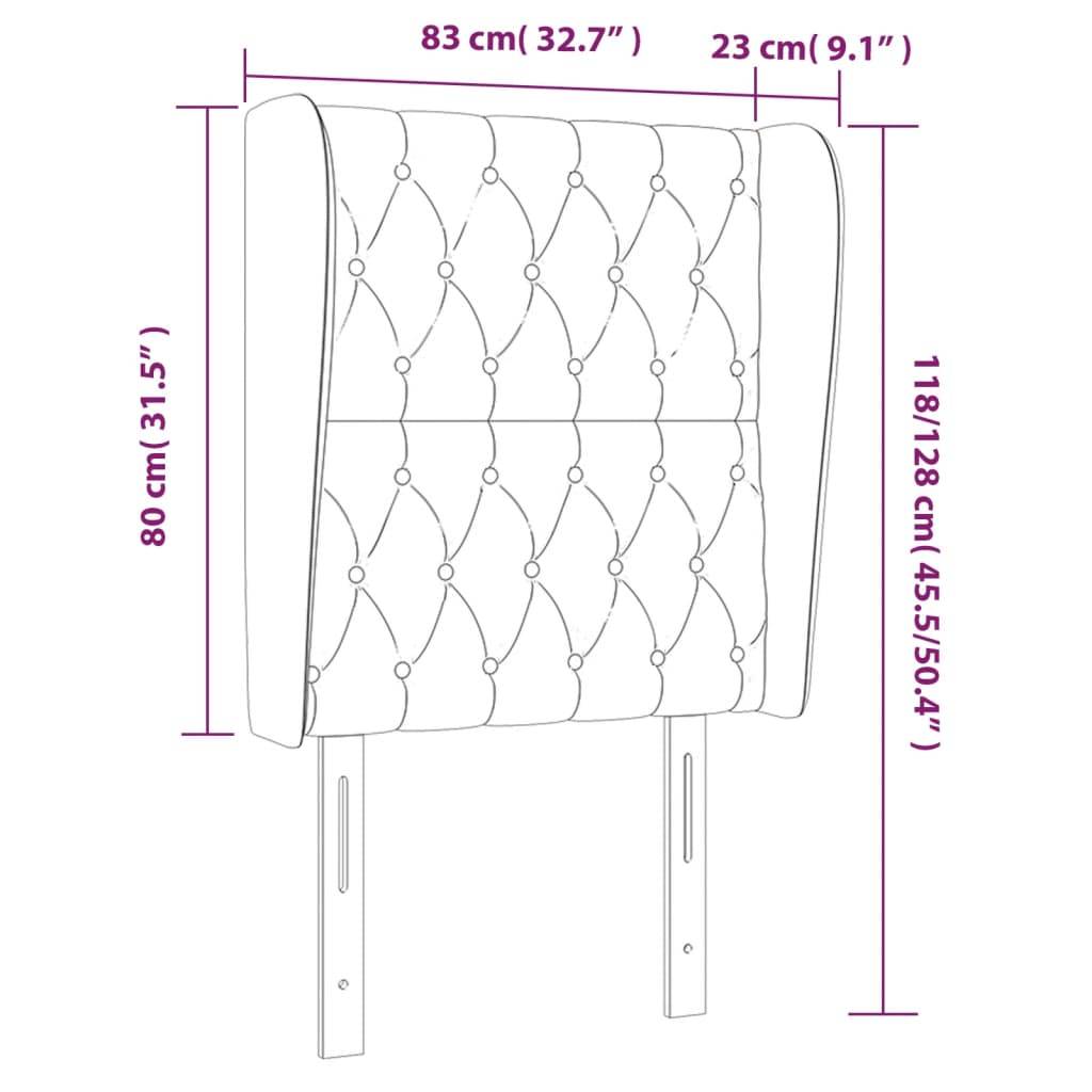 vidaXL Kopfteil mit Ohren Hellgrau 83x23x118/128 cm Stoff