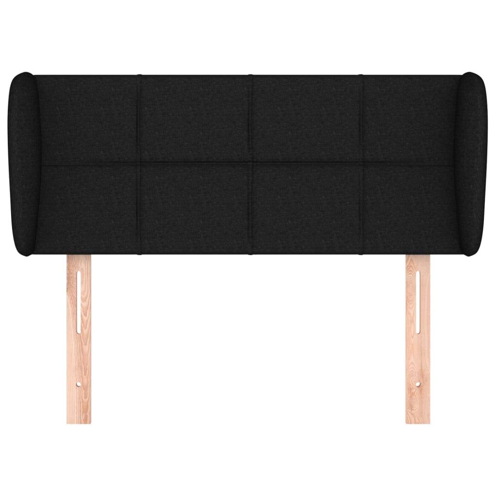 vidaXL Kopfteil mit Ohren Schwarz 103x23x78/88 cm Stoff
