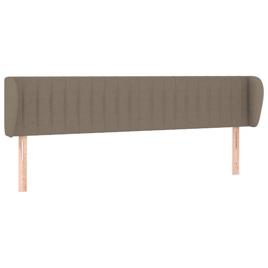vidaXL Kopfteil mit Ohren Taupe 203x23x78/88 cm Stoff