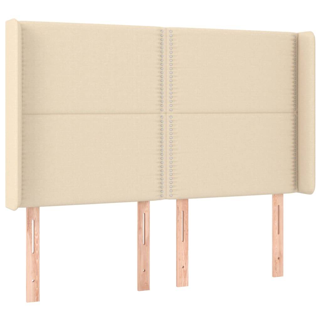 vidaXL LED Kopfteil Creme 147x16x118/128 cm Stoff