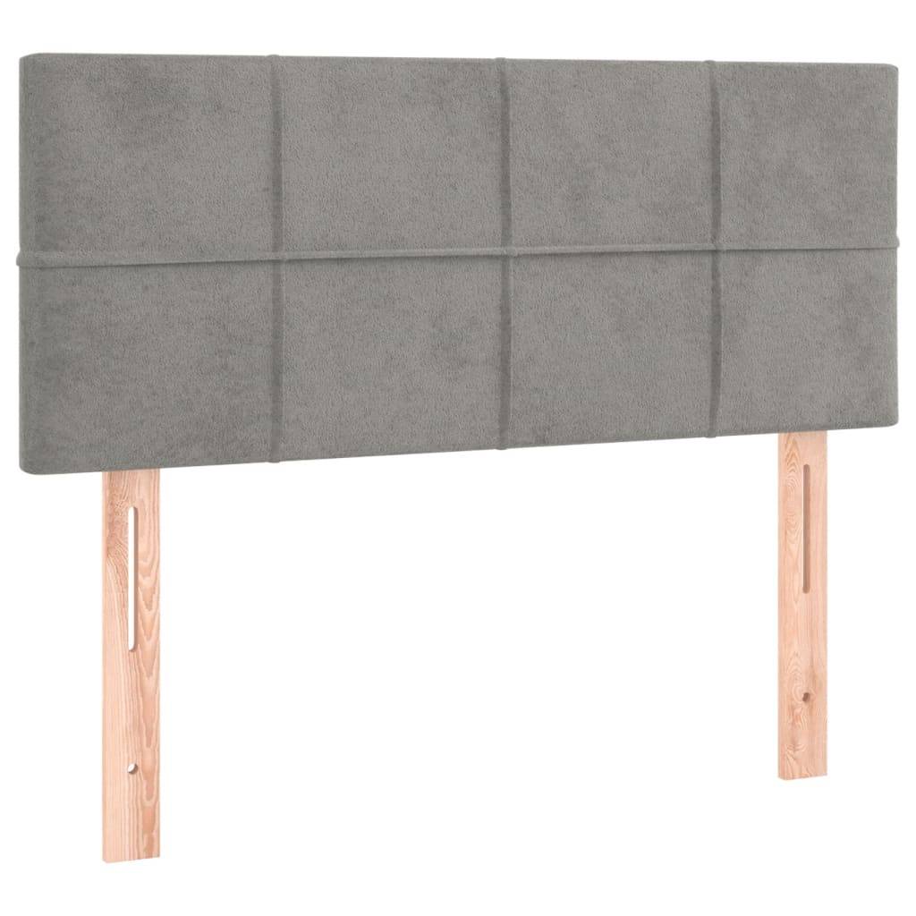 vidaXL LED Kopfteil Hellgrau 90x5x78/88 cm Samt