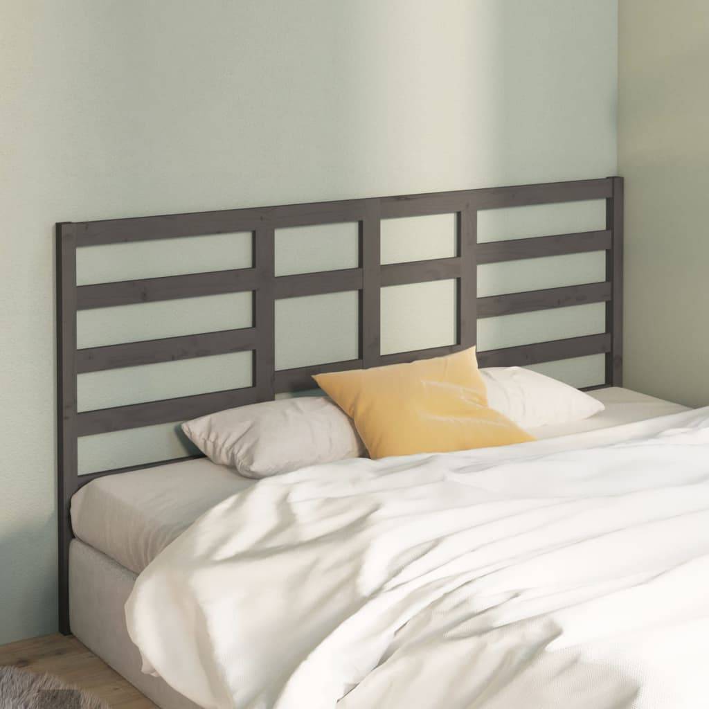 vidaXL Bett-Kopfteil Grau 206x4x104 cm Massivholz Kiefer