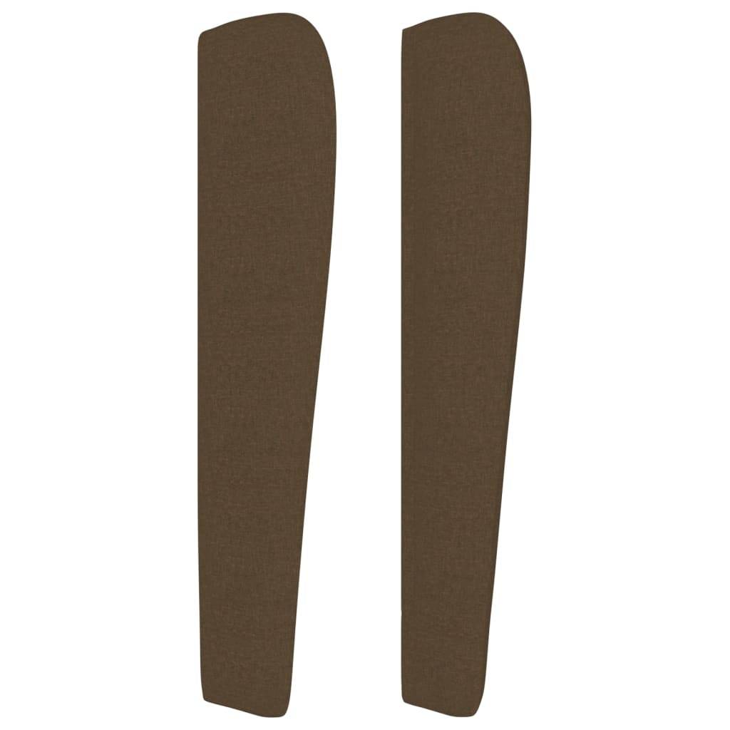 vidaXL Kopfteil mit Ohren Dunkelbraun 203x23x118/128 cm Stoff
