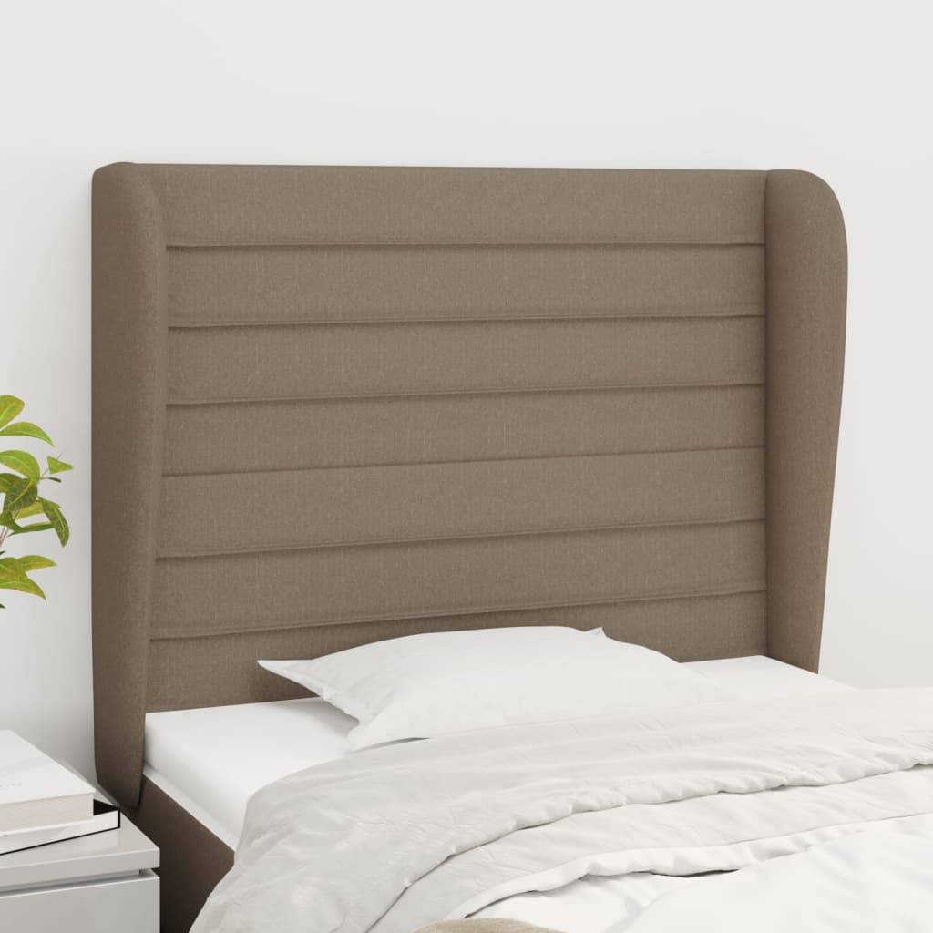 vidaXL Kopfteil mit Ohren Taupe 83x23x118/128 cm Stoff