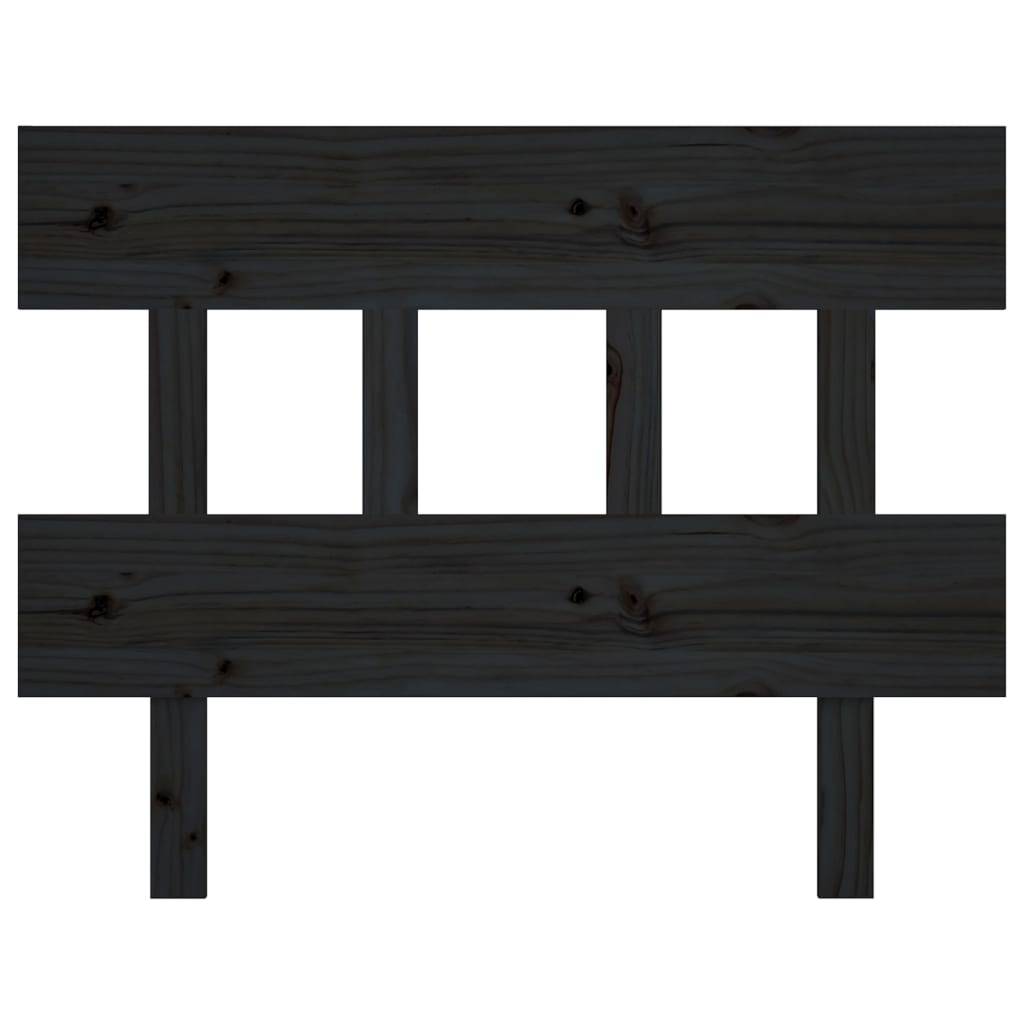 vidaXL Bett-Kopfteil Schwarz 78,5x3x81 cm Massivholz Kiefer