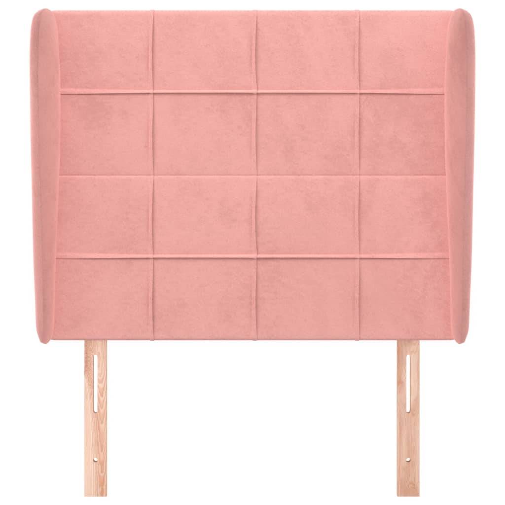 vidaXL Kopfteil mit Ohren Rosa 83x23x118/128 cm Samt