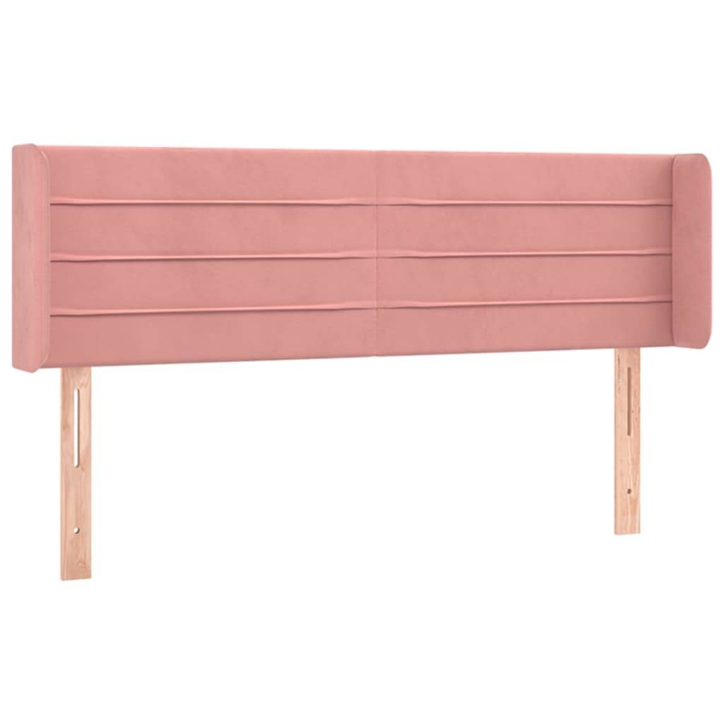 vidaXL Kopfteil mit Ohren Rosa 147x16x78/88 cm Samt