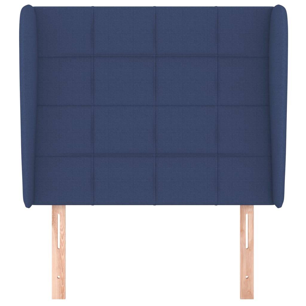 vidaXL Kopfteil mit Ohren Blau 83x23x118/128 cm Stoff