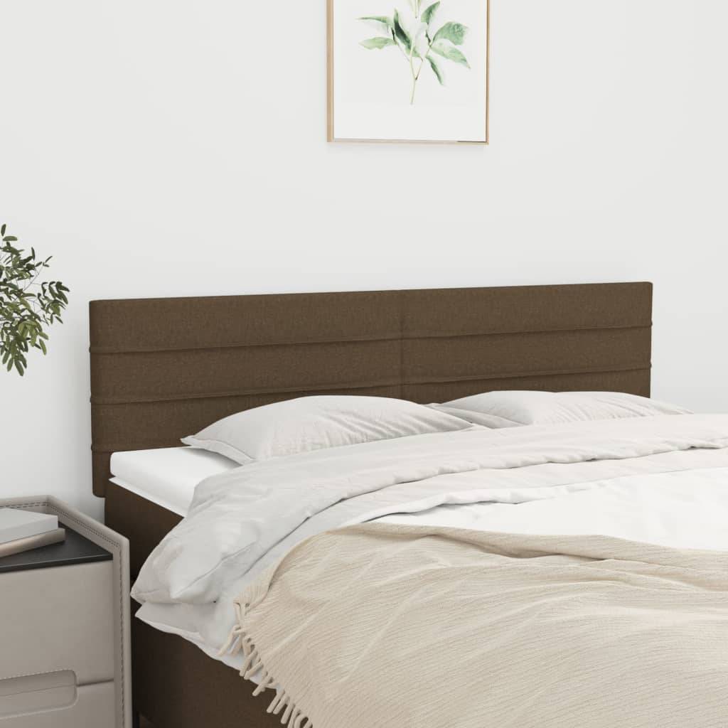 vidaXL Kopfteile 2 Stk. Dunkelbraun 72x5x78/88 cm Stoff