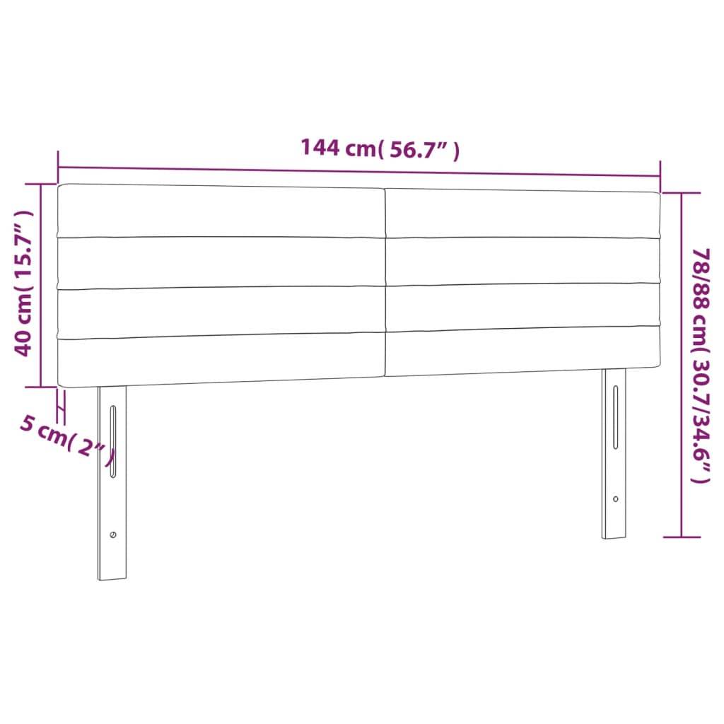 vidaXL Kopfteile 2 Stk. Dunkelbraun 72x5x78/88 cm Stoff