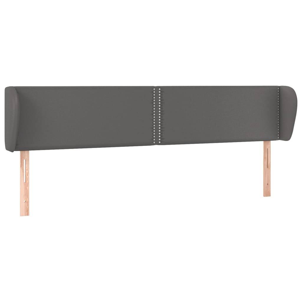 vidaXL Kopfteil mit Ohren Grau 183x23x78/88 cm Kunstleder