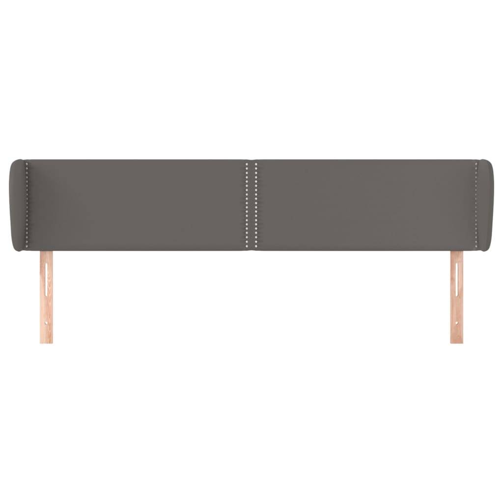 vidaXL Kopfteil mit Ohren Grau 183x23x78/88 cm Kunstleder