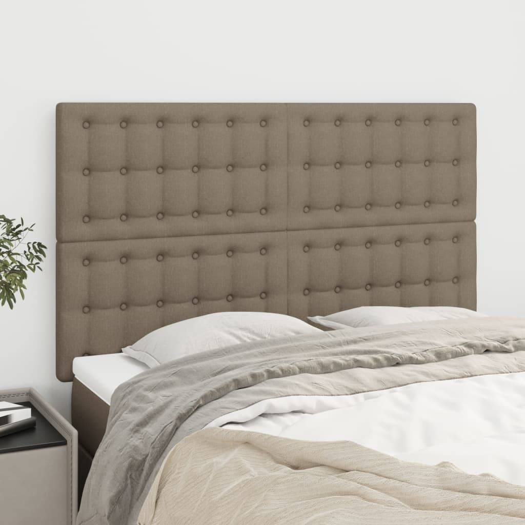 vidaXL Kopfteile 4 Stk. Taupe 72x5x78/88 cm Stoff