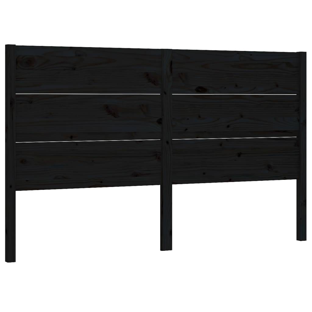 vidaXL Kopfteil Schwarz 126x4x100 cm Massivholz Kiefer