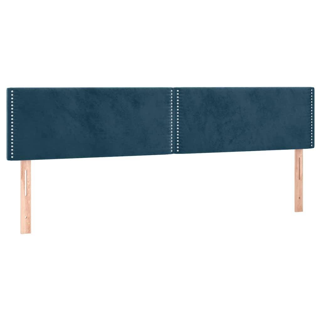 vidaXL LED Kopfteil Dunkelblau 160x5x78/88 cm Samt