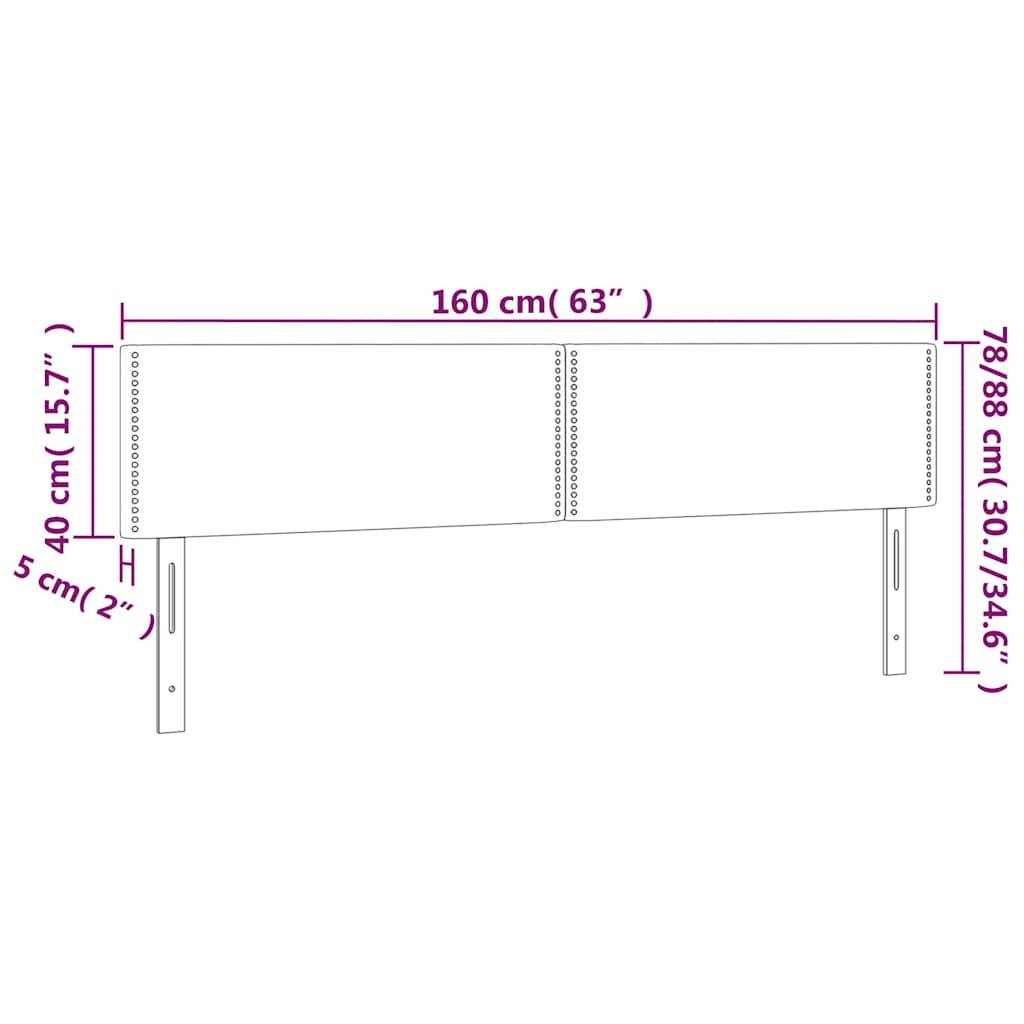 vidaXL LED Kopfteil Dunkelblau 160x5x78/88 cm Samt