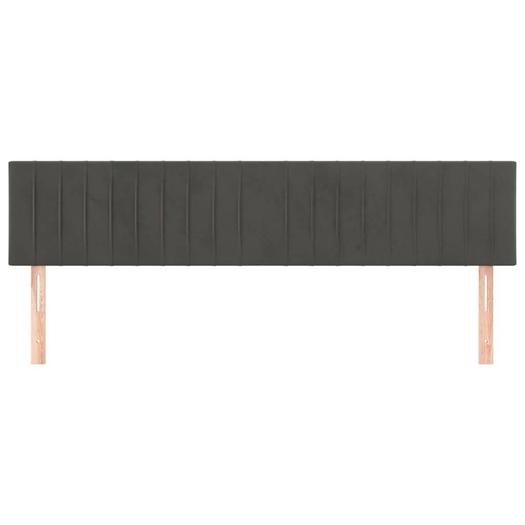 vidaXL Kopfteile 2 Stk. Dunkelgrau 100x5x78/88 cm Samt