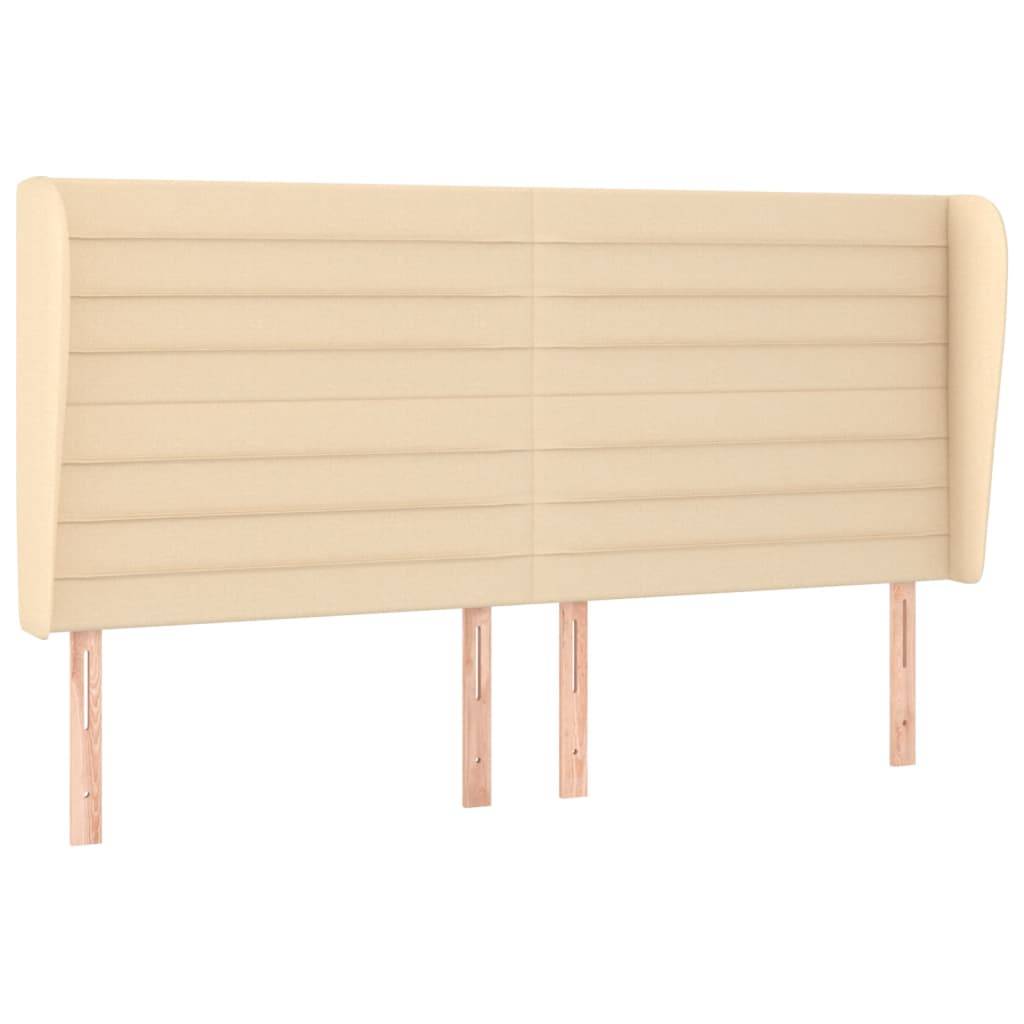 vidaXL Kopfteil mit Ohren Creme 183x23x118/128 cm Stoff
