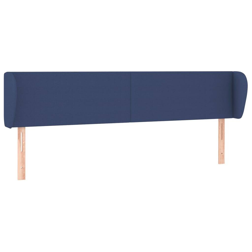 vidaXL Kopfteil mit Ohren Blau 183x23x78/88 cm Stoff