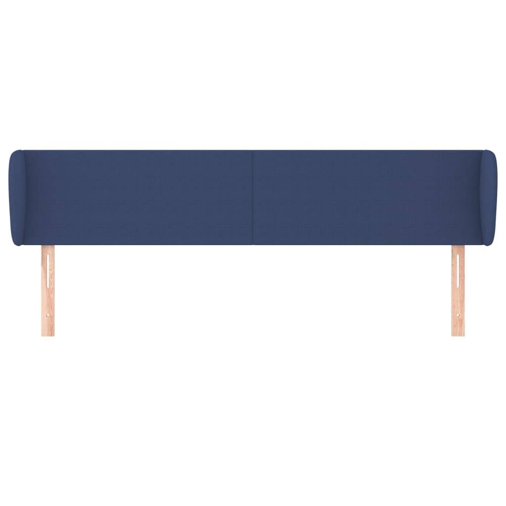 vidaXL Kopfteil mit Ohren Blau 183x23x78/88 cm Stoff