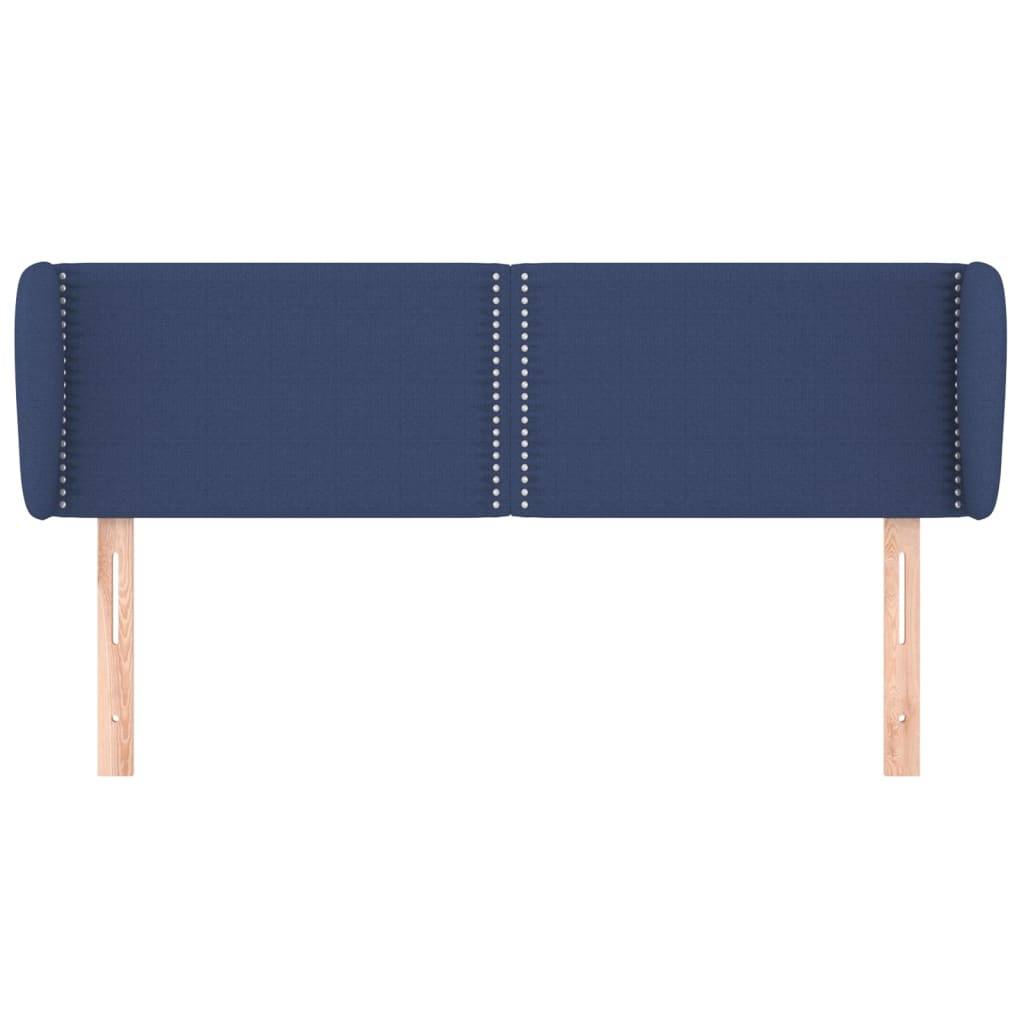 vidaXL Kopfteil mit Ohren Blau 147x23x78/88 cm Stoff