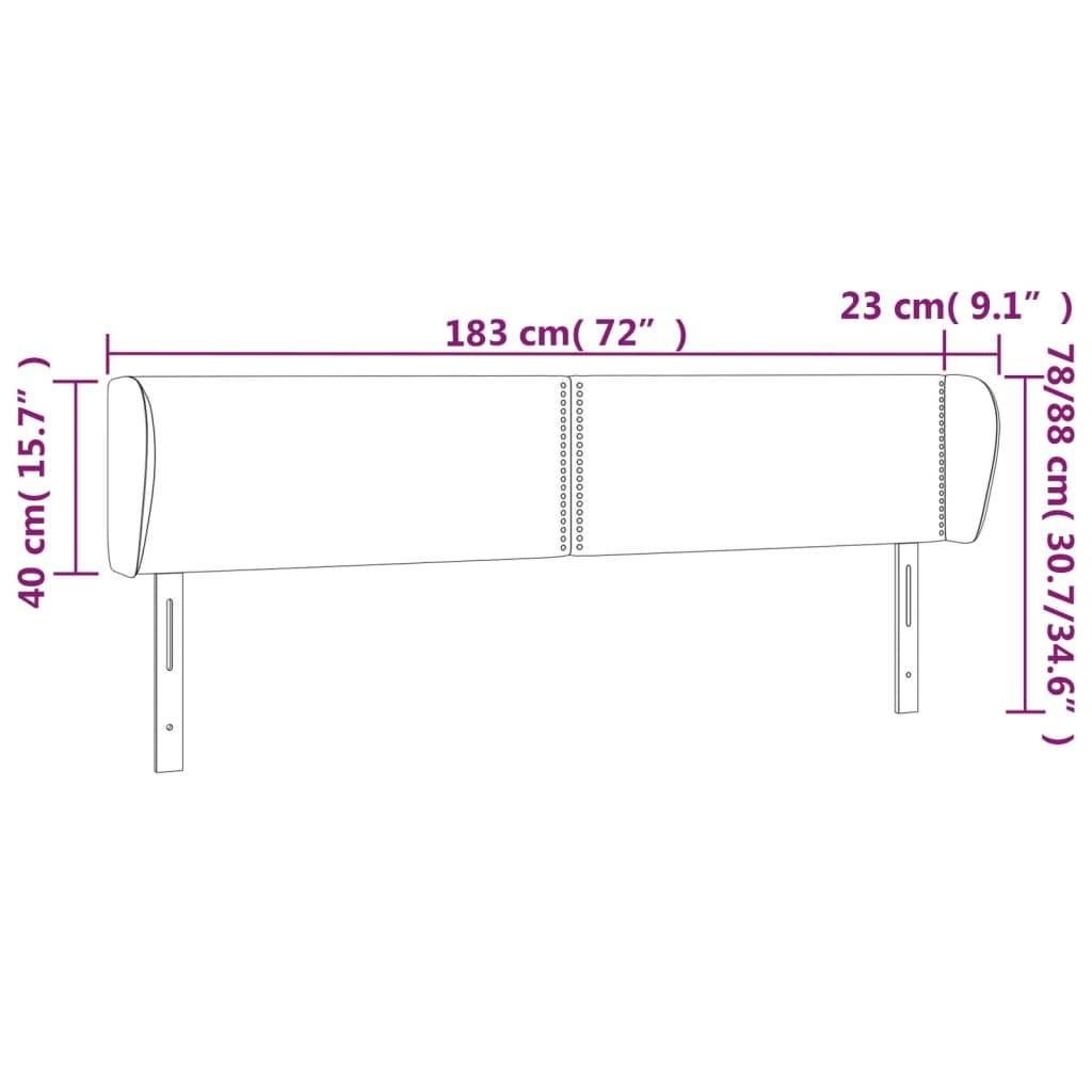 vidaXL Kopfteil mit Ohren Blau 147x23x78/88 cm Stoff