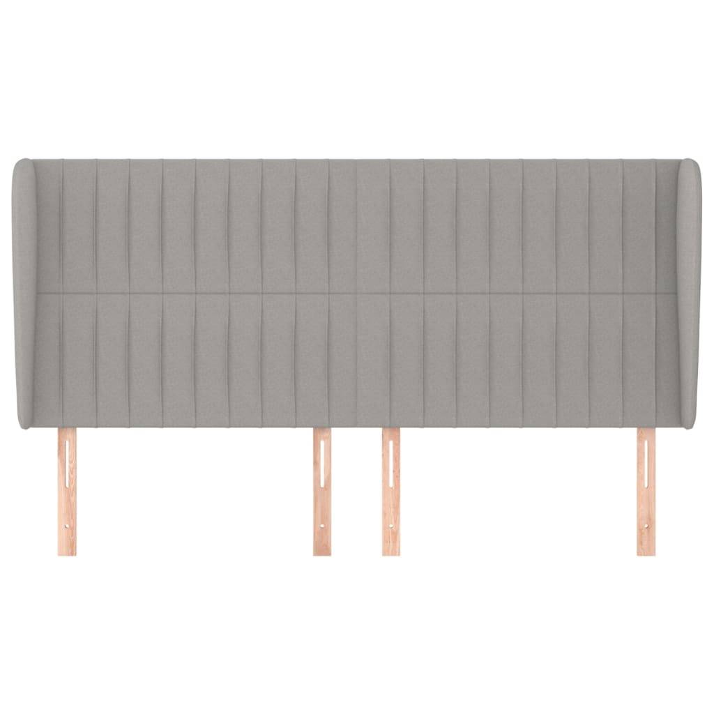 vidaXL Kopfteil mit Ohren Hellgrau 183x23x118/128 cm Stoff