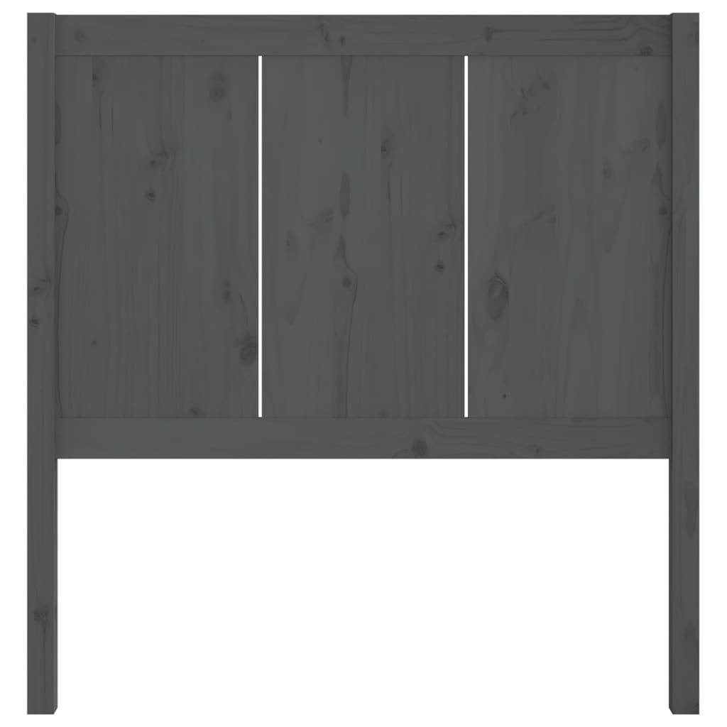 vidaXL Kopfteil Grau 80,5x4x100 cm Massivholz Kiefer