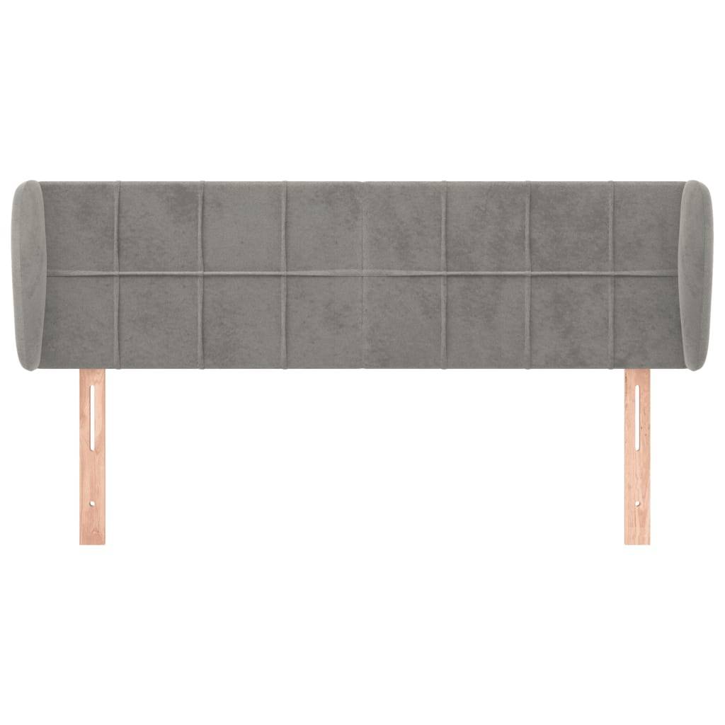 vidaXL Kopfteil mit Ohren Hellgrau 147x23x78/88 cm Samt