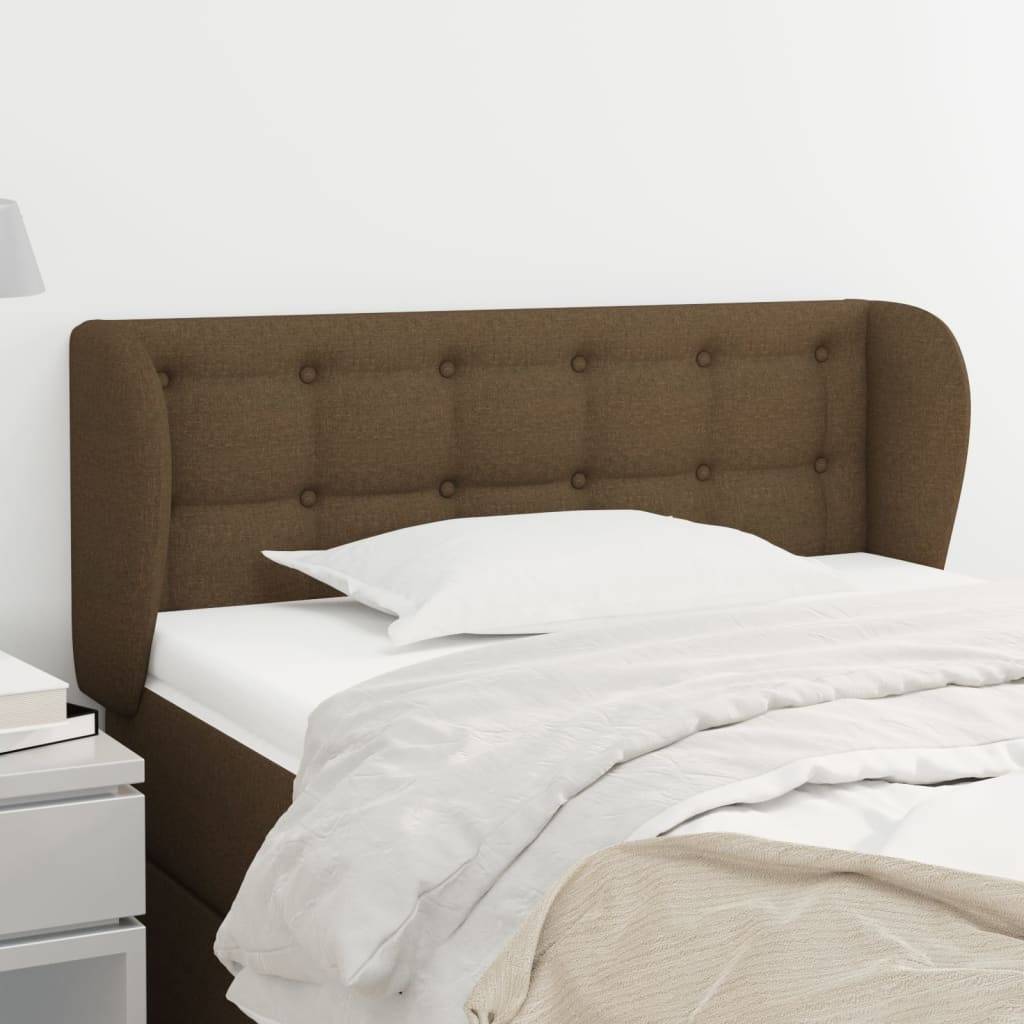 vidaXL Kopfteil mit Ohren Dunkelbraun 83x23x78/88 cm Stoff