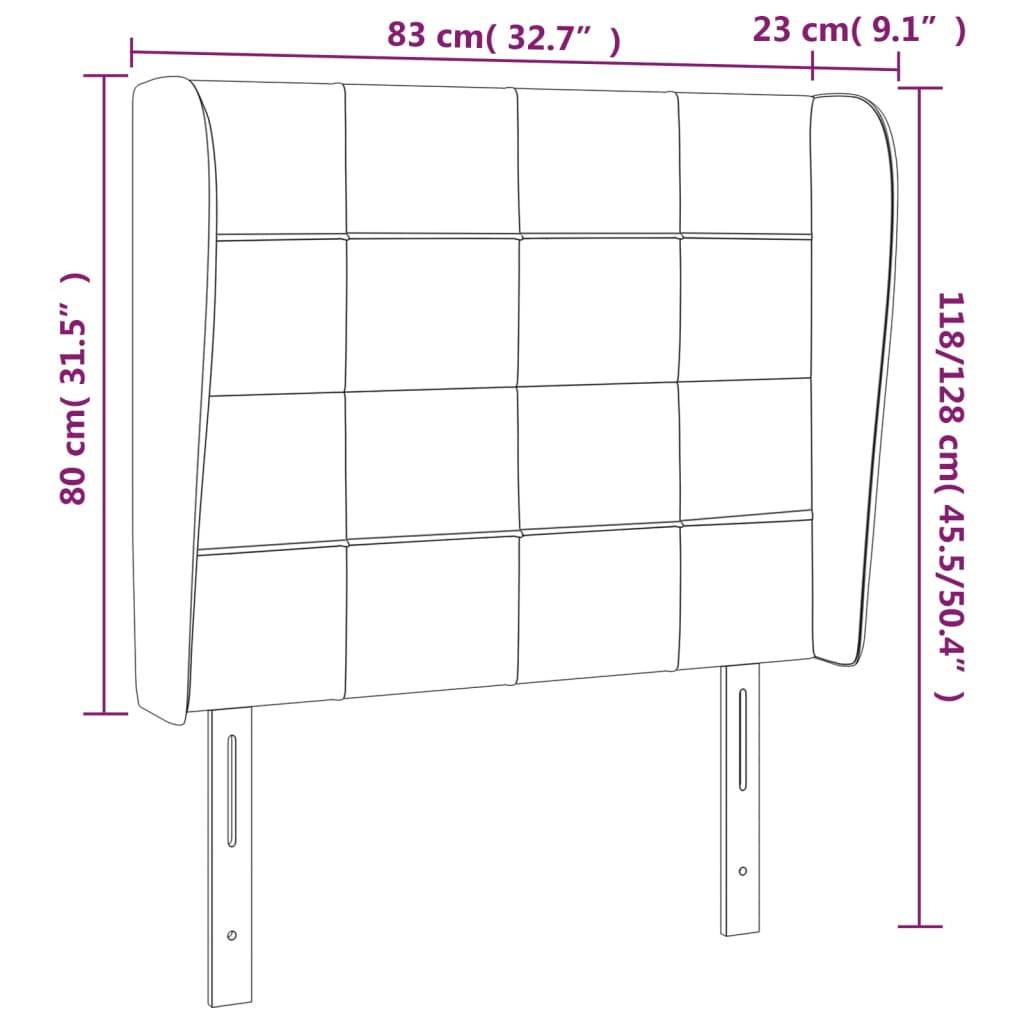 vidaXL Kopfteil mit Ohren Schwarz 83x23x118/128 cm Samt