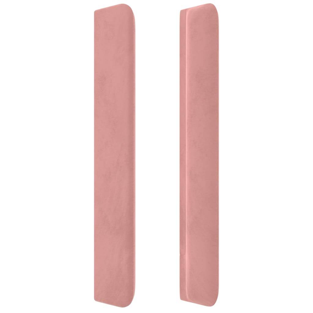 vidaXL Kopfteil mit Ohren Rosa 203x16x118/128 cm Samt