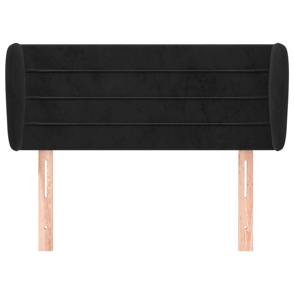 vidaXL Kopfteil mit Ohren Schwarz 103x23x78/88 cm Samt