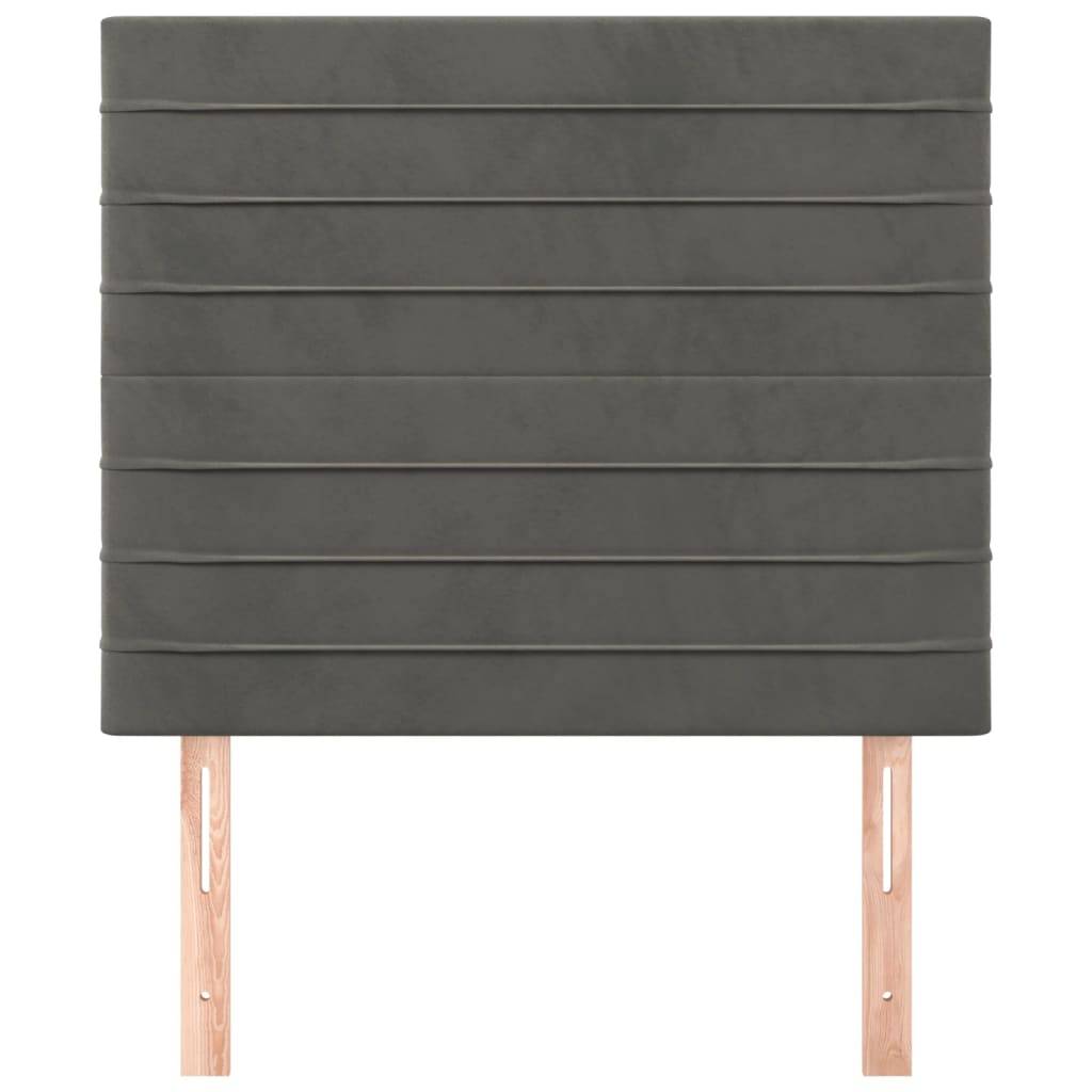 vidaXL Kopfteile 2 Stk. Dunkelgrau 90x5x78/88 cm Samt