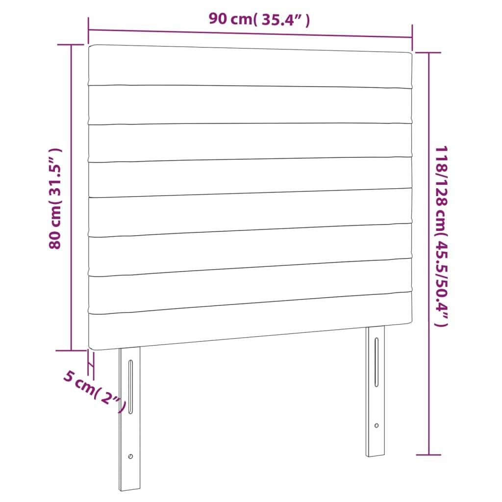 vidaXL Kopfteile 2 Stk. Dunkelgrau 90x5x78/88 cm Samt