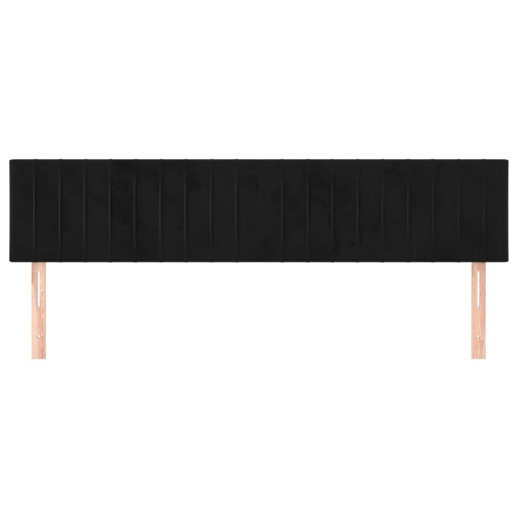 vidaXL Kopfteile 2 Stk. Schwarz 100x5x78/88 cm Samt