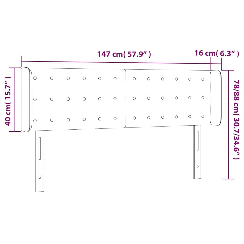 vidaXL LED Kopfteil Dunkelblau 147x16x78/88 cm Samt