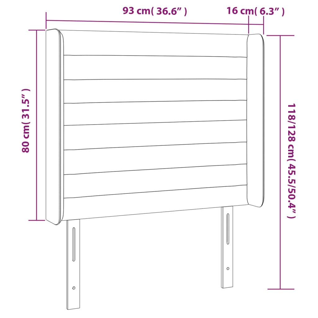 vidaXL LED Kopfteil Taupe 93x16x118/128 cm Stoff