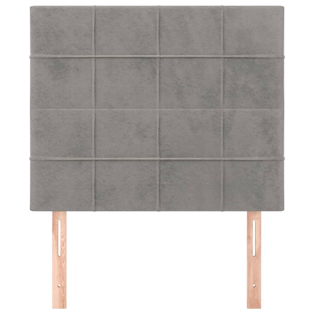 vidaXL Kopfteile 2 Stk. Hellgrau 80x5x78/88 cm Samt
