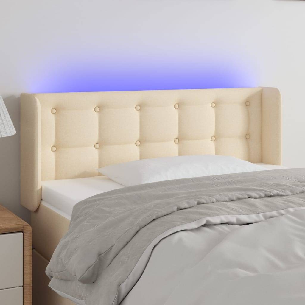 vidaXL LED Kopfteil Creme 93x16x78/88 cm Stoff