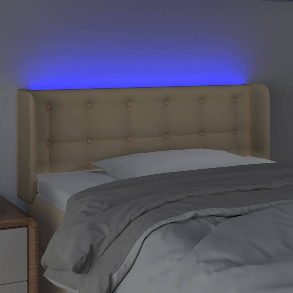 vidaXL LED Kopfteil Creme 93x16x78/88 cm Stoff