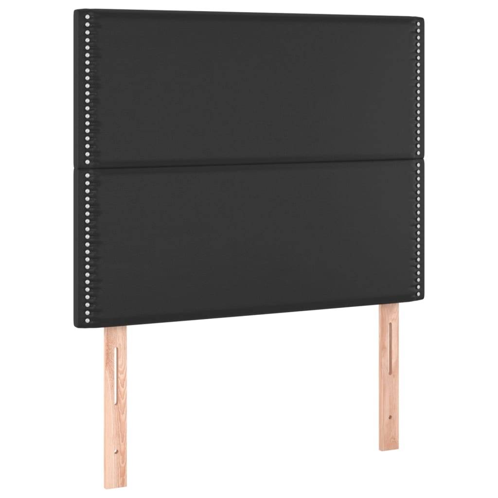 vidaXL LED Kopfteil Schwarz 90x5x118/128 cm Kunstleder